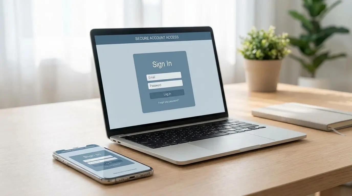Login multidevice num portátil e smartphone
