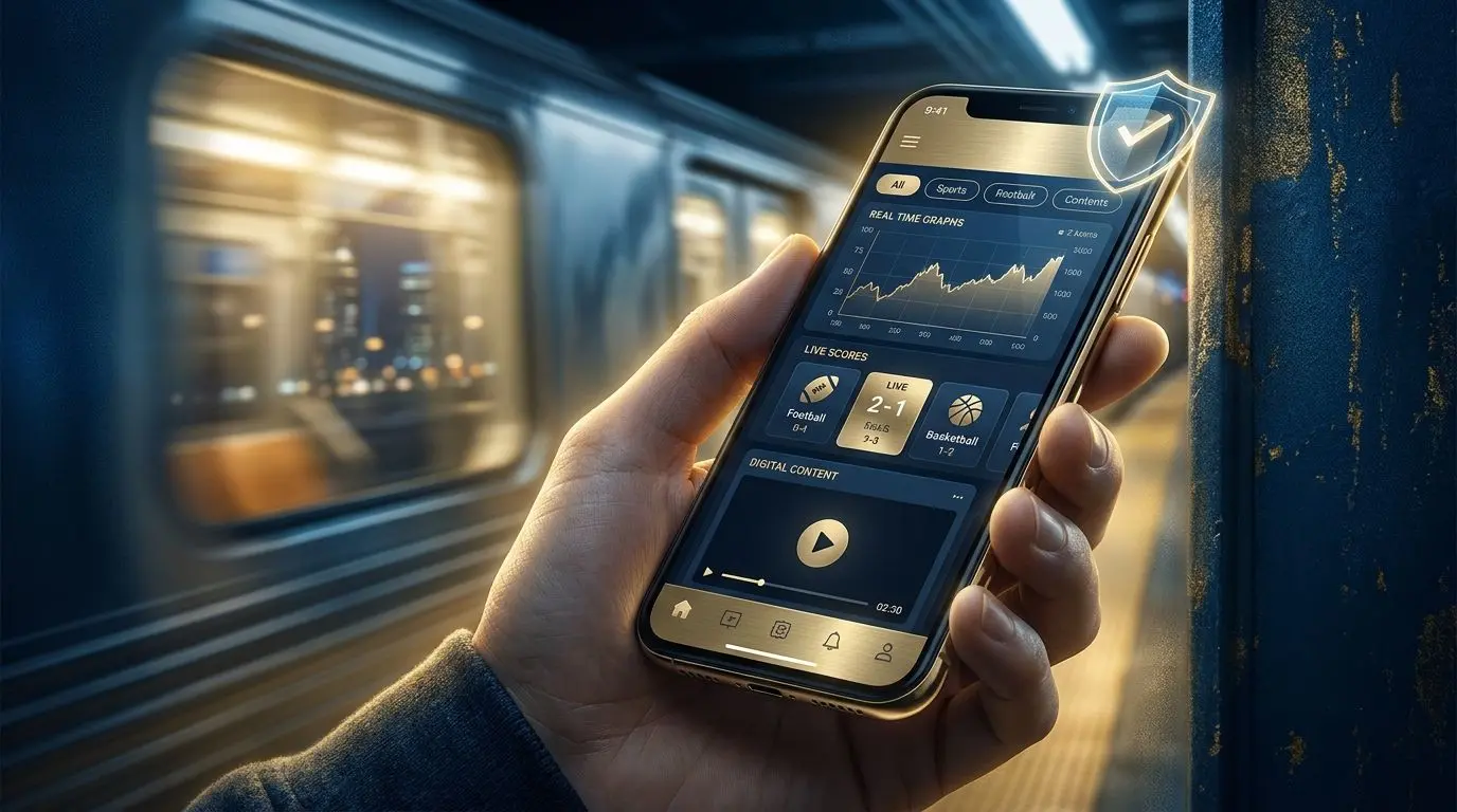 Smartphone com interface móvel genérica e foco em mobilidade e segurança no Android