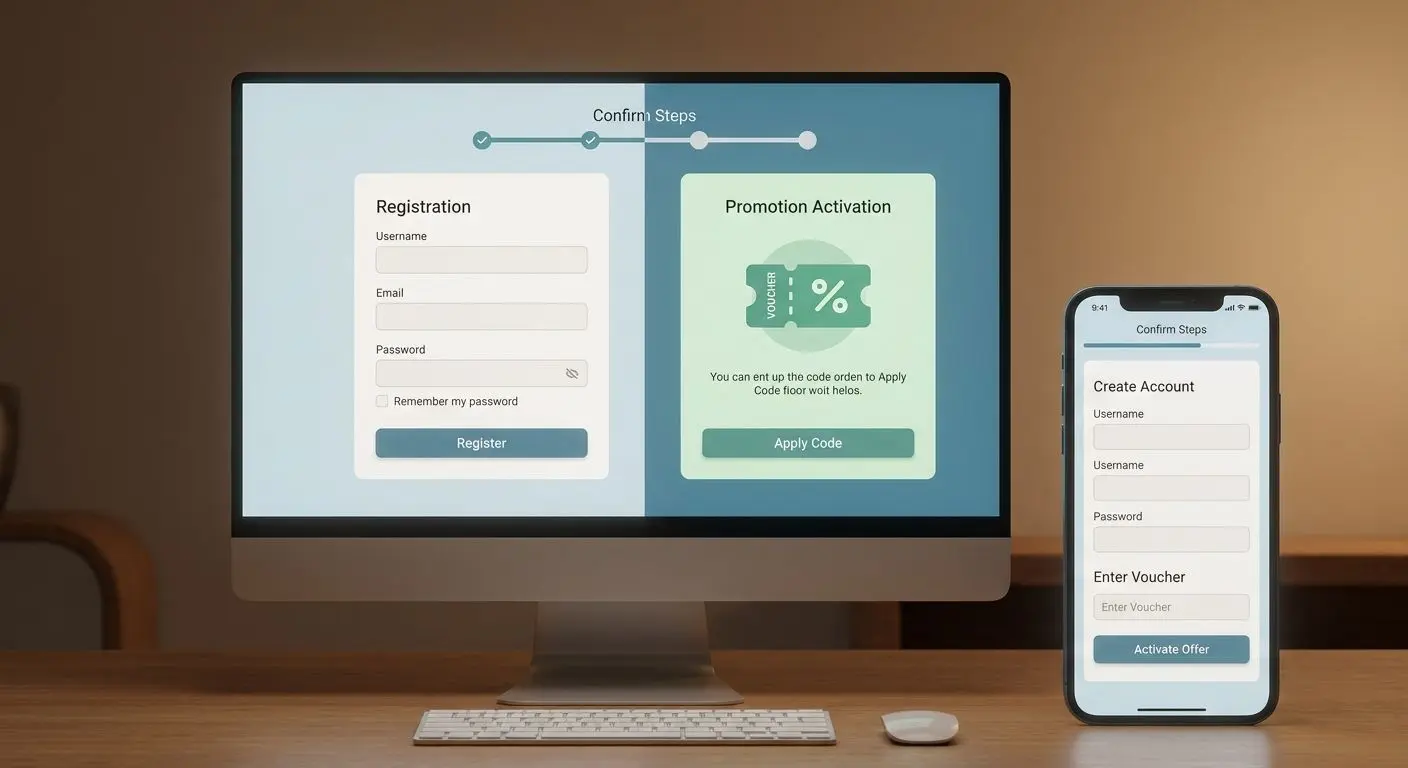 Interface gen&eacute;rica de registo e ativa&ccedil;&atilde;o de b&oacute;nus numa conta de utilizador